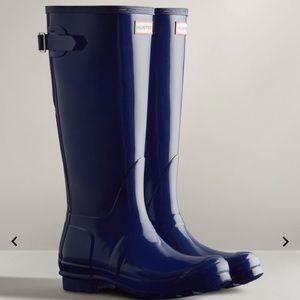 Hunter Boots Back Adjustable Gloss Rain Boots